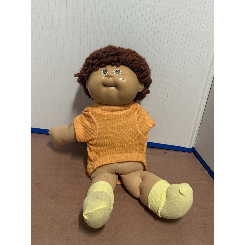 Vtg 1983 Coleco Cabbage Patch Kid Doll Boy Head Mold 10 Blue Signature CPK Toy
